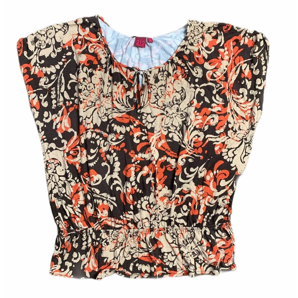 212 COLLECTION FLORAL MULTICOLORS SLEEVELESS BLOUSE SIZE XL